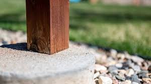 poteau bois sur dalle