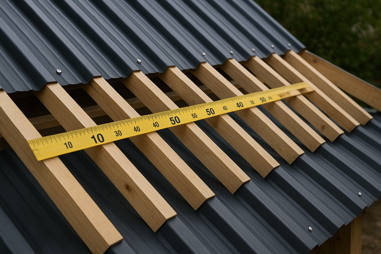 entraxe chevrons pour bac acier avec mesure