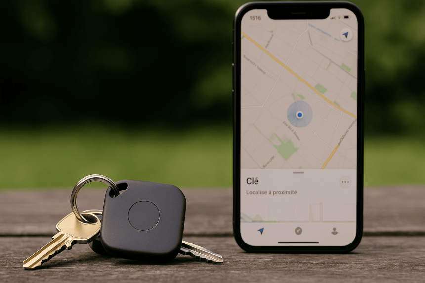 trackr-fr tech avis et test montrant une clé et un téléphone